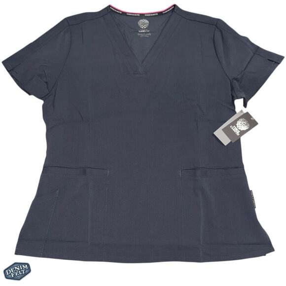 Vince Camuto Women’s V-Neck Scrub Top | Pewter/Grey | NEW/NWT!! - Picture 3 of 10